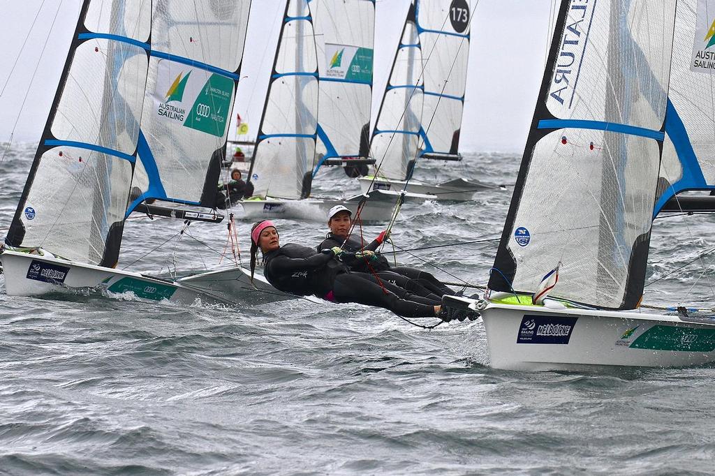 ISAF Sailing World Cup, Melbourne Day 3 49erFX &copy; Richard Gladwell www.photosport.co.nz